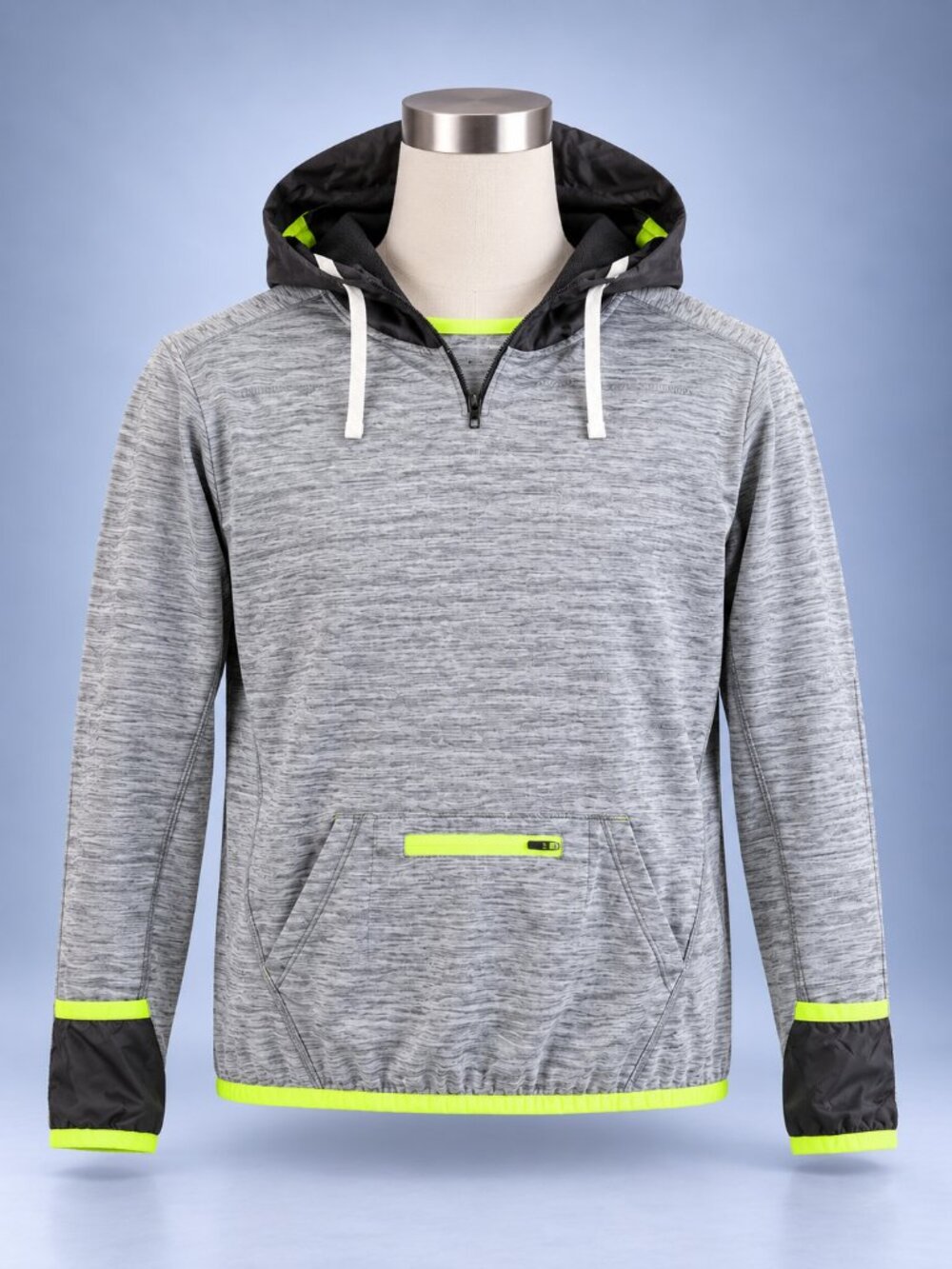 John Deere Hooded Running Pullover Sweatshirt Womens S Gray Reflective